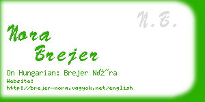 nora brejer business card